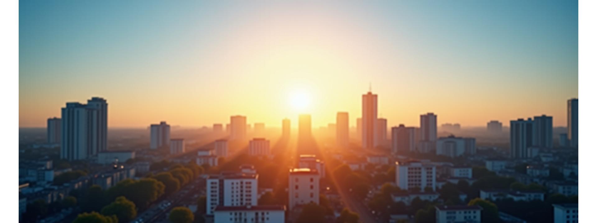 Šiuolaikinis Vilniaus miesto panoramos vaizdas auštant, simbolizuojantis finansinę ateitį ir galimybes.