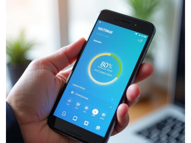 Mobiliosios programėlės ekranas, rodantis paraiškos statuso pažangos juostą ir pranešimus