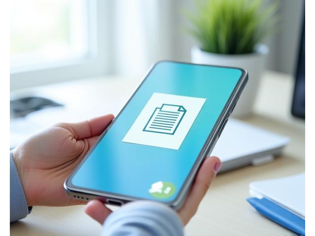 Asmuo, įkeliantis dokumentus į mobiliąją programėlę drag-and-drop funkcija